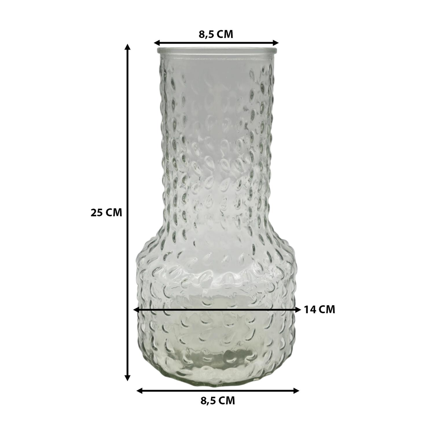 FLORERO DECORATIVO DE VIDRIO CON DISEÑO BASE ANCHA BLANCO 25 - 3