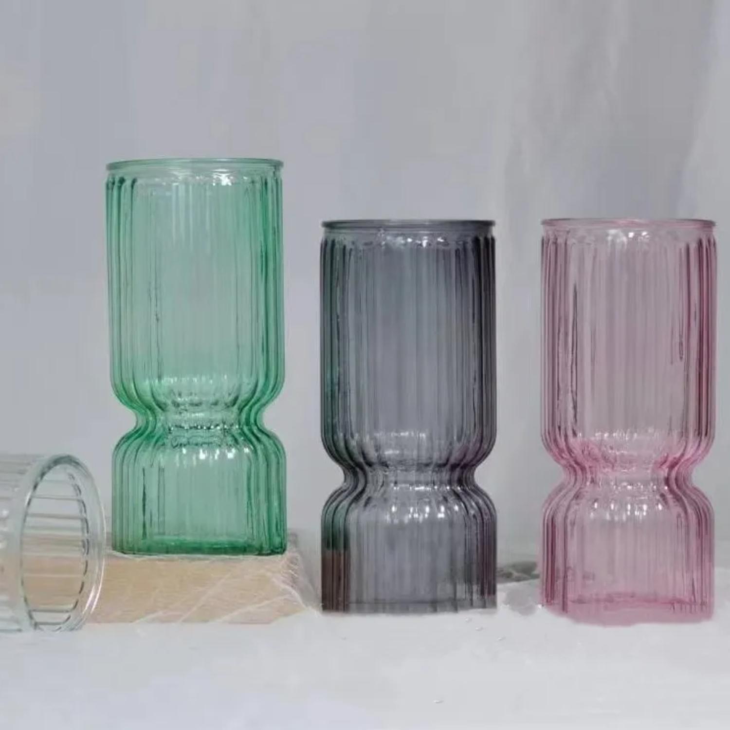 FLORERO DECORATIVO DE VIDRIO CRISTAL CON DISEÑO TONOS GRISES - 5