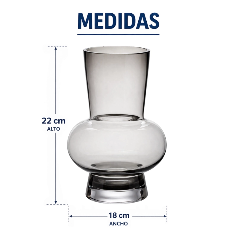 FLORERO ELEGANTE DE VIDRIO CRISTAL PREMIUM TONO OSCURO - 9