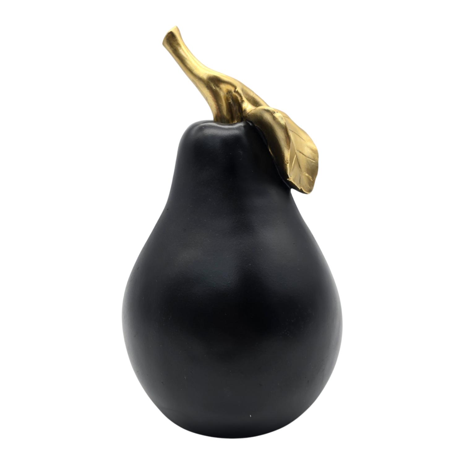 FIGURA ADORNO DE PERA NEGRA DECORATIVA EN RESINA MODERNA - 2