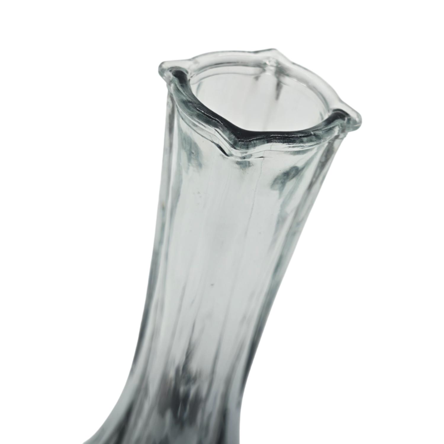 SET 3 FLOREROS DECORATIVOS DE VIDRIO PEQUEÑO TONALIDAD HUMO - 4