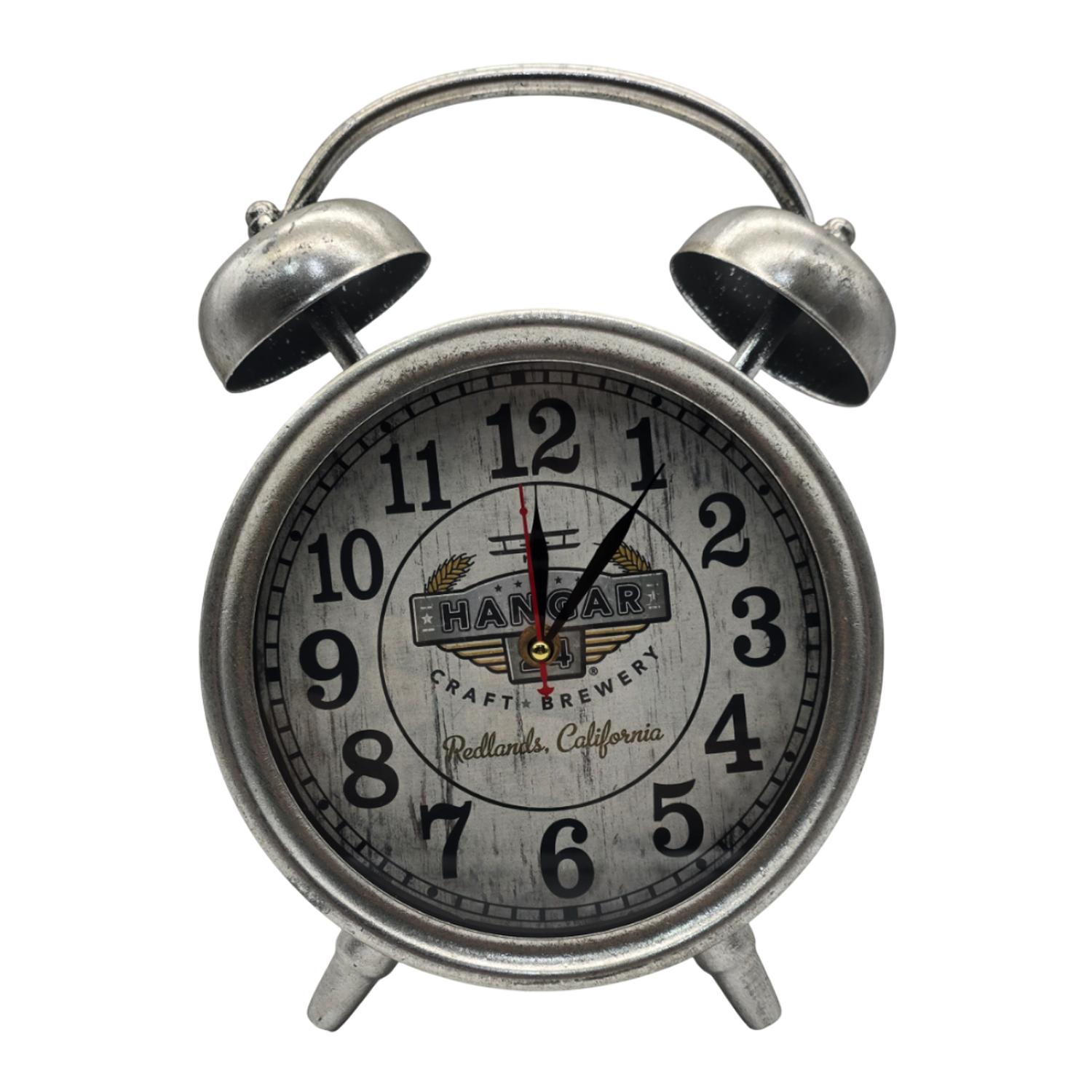 RELOJ DE MESA ANALOGICO HIERRO VINTAGE DECORATIVO PLATEADO S - 1