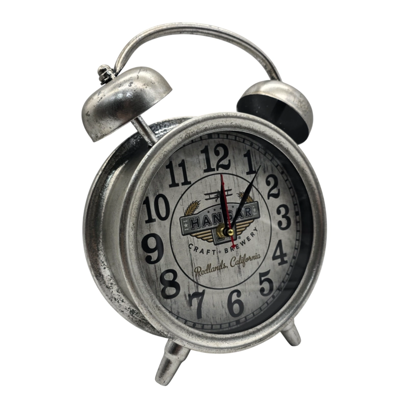 RELOJ DE MESA ANALOGICO HIERRO VINTAGE DECORATIVO PLATEADO S - 5