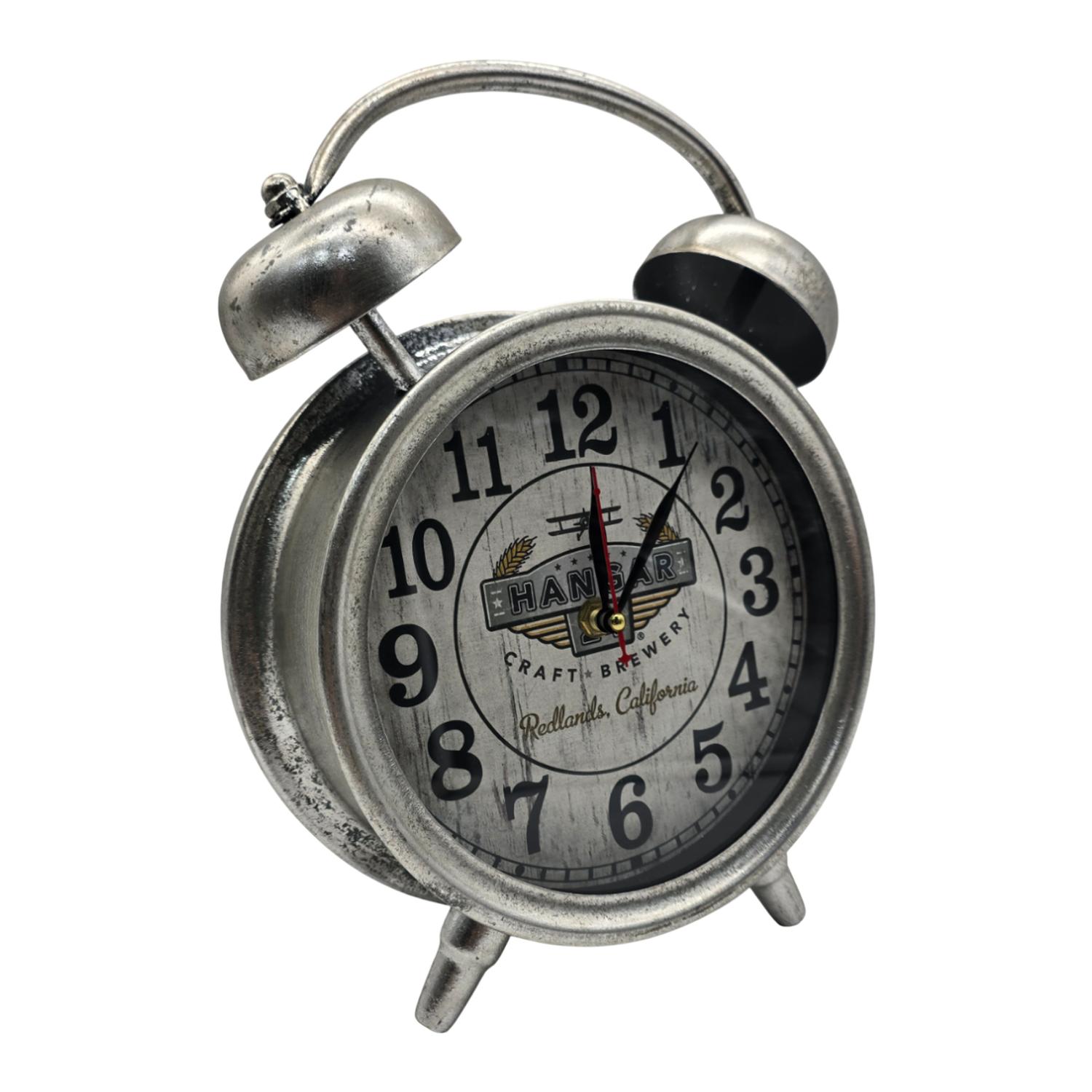 RELOJ DE MESA ANALOGICO HIERRO VINTAGE DECORATIVO PLATEADO S - 5