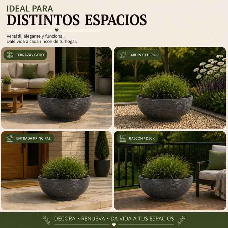 MACETERO PLASTICO SEMI ESFERA PREMIUM DISEÑO A RAYAS S - 5