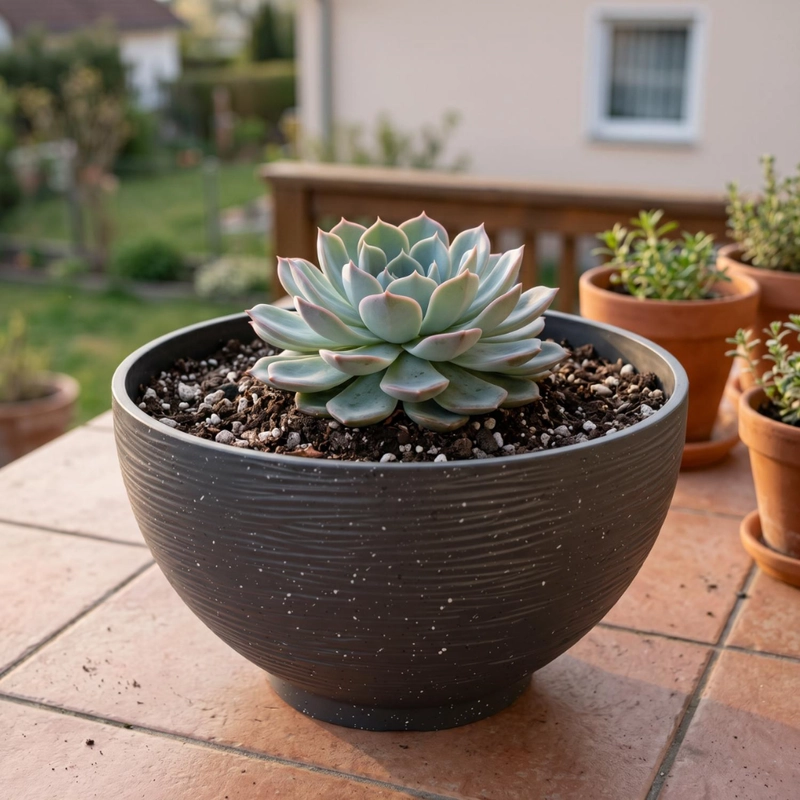 MACETERO PLASTICO SEMI ESFERA PREMIUM DISEÑO A RAYAS S - 9