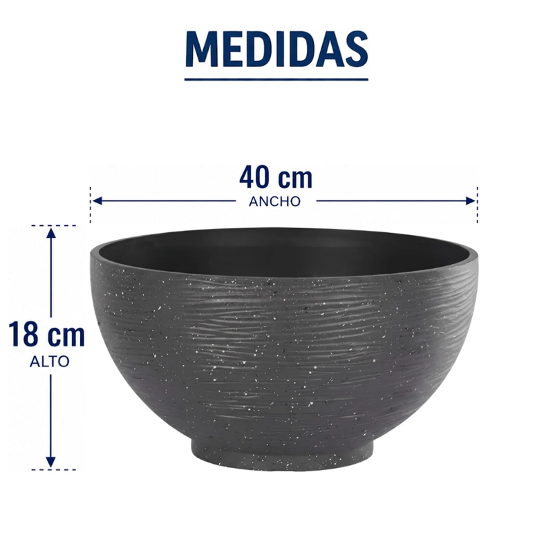 MACETERO PLASTICO SEMI ESFERA PREMIUM DISEÑO A RAYAS M - 8