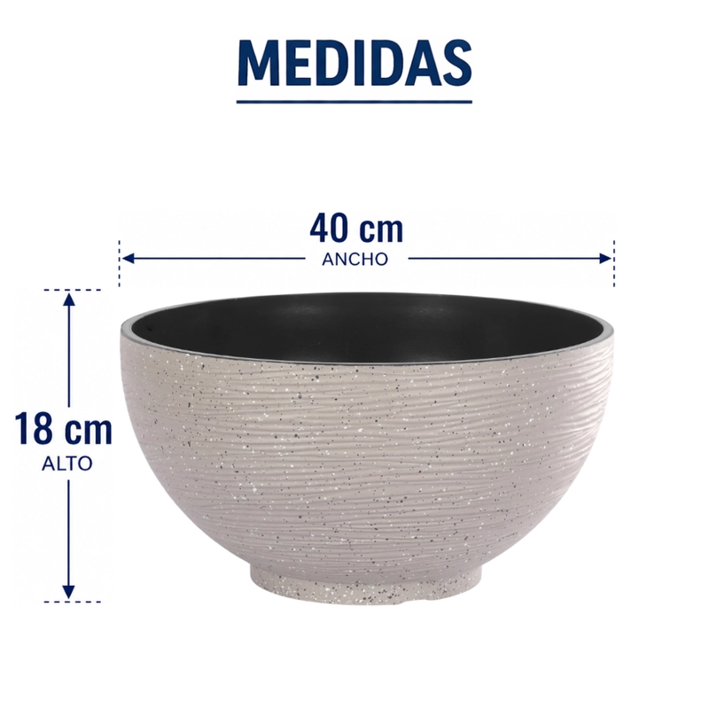 MACETERO PLASTICO SEMI ESFERA PREMIUM DISEÑO A RAYAS M - 9