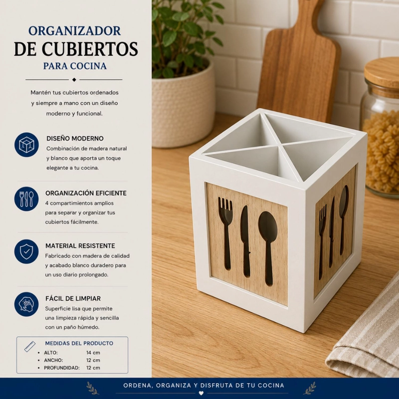 ORGANIZADOR DE SERVICIOS CUBIERTOS DE COCINA PORTA SERVICIOS - 5