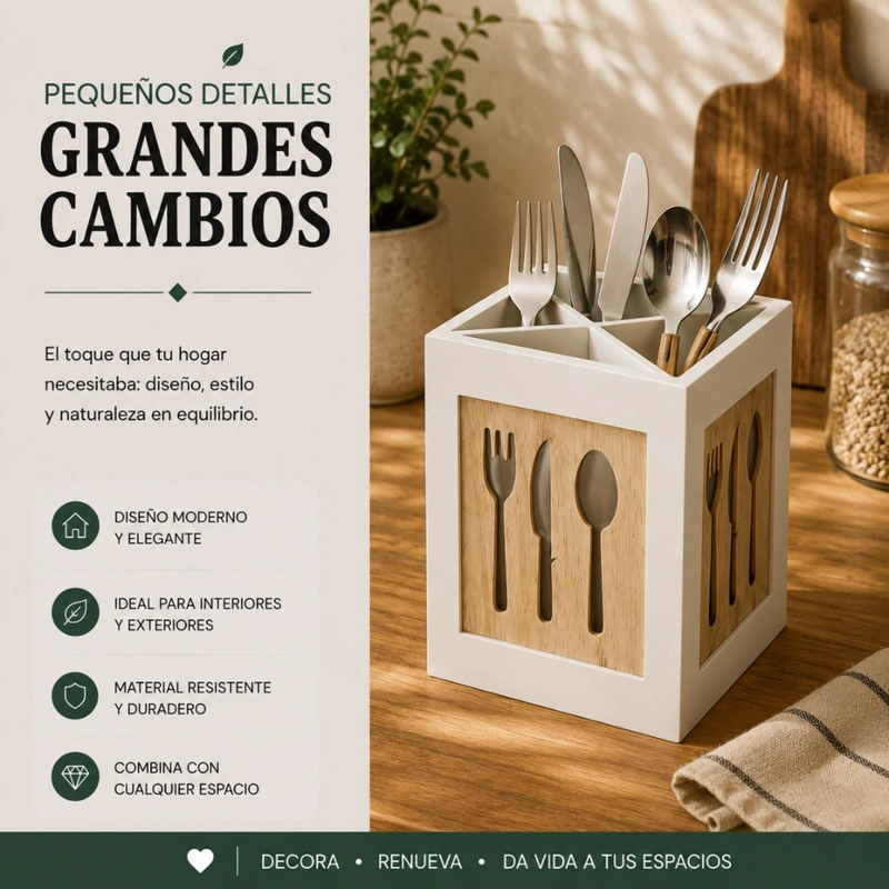 ORGANIZADOR DE SERVICIOS CUBIERTOS DE COCINA PORTA SERVICIOS - 6