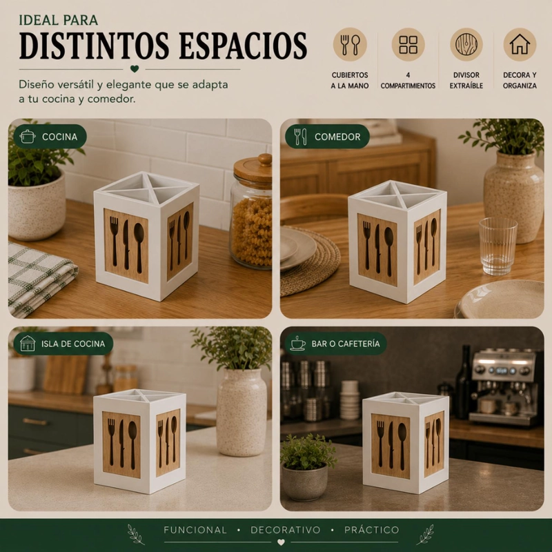 ORGANIZADOR DE SERVICIOS CUBIERTOS DE COCINA PORTA SERVICIOS - 8