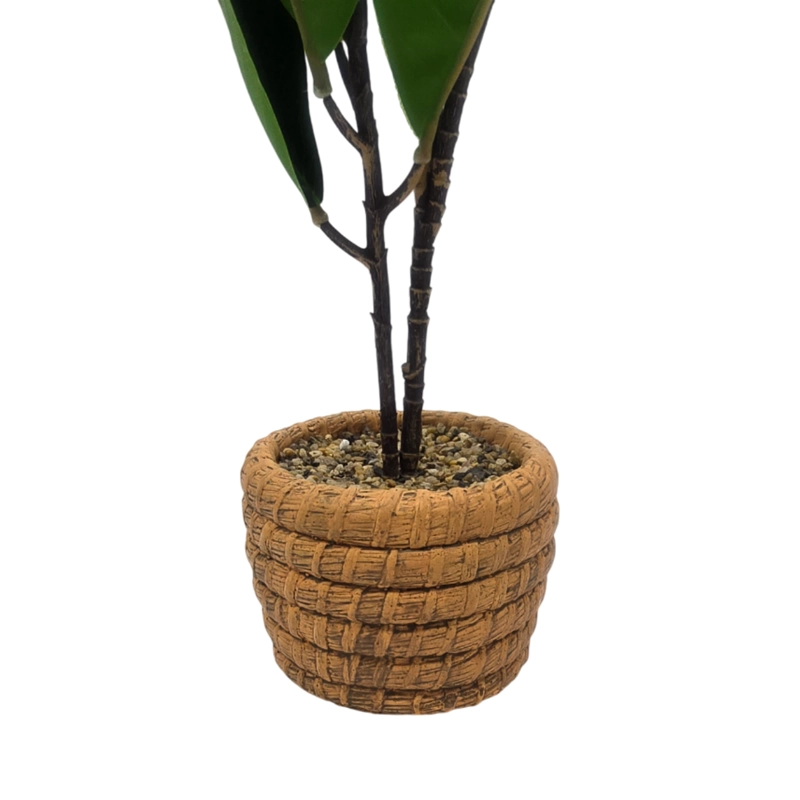 PLANTA ARTIFICIAL MACETERO DE CEMENTO NARANJO HOJAS VERDES - 5