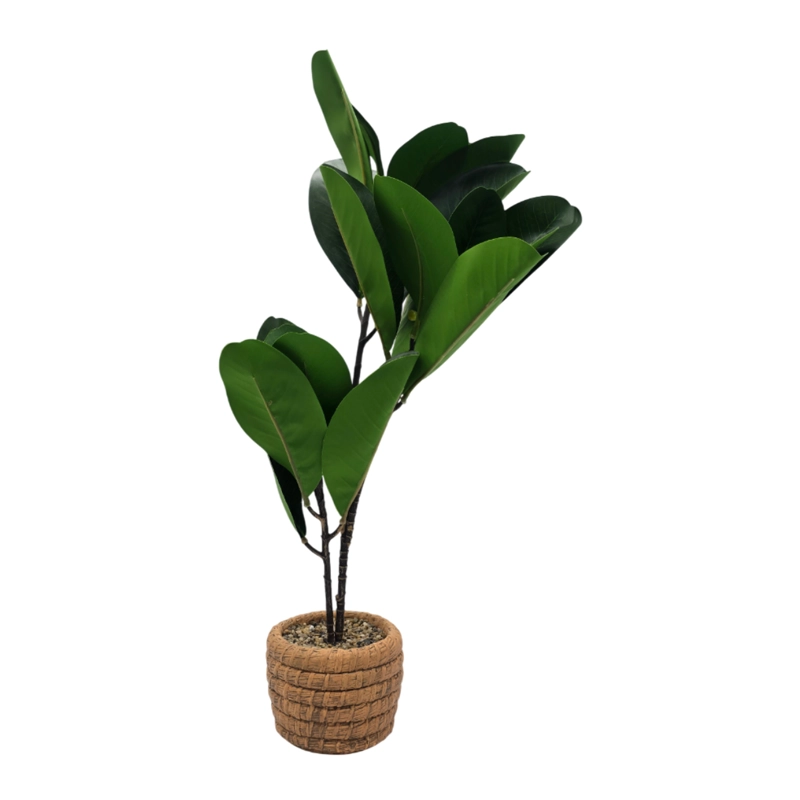 PLANTA ARTIFICIAL MACETERO DE CEMENTO NARANJO HOJAS VERDES - 6