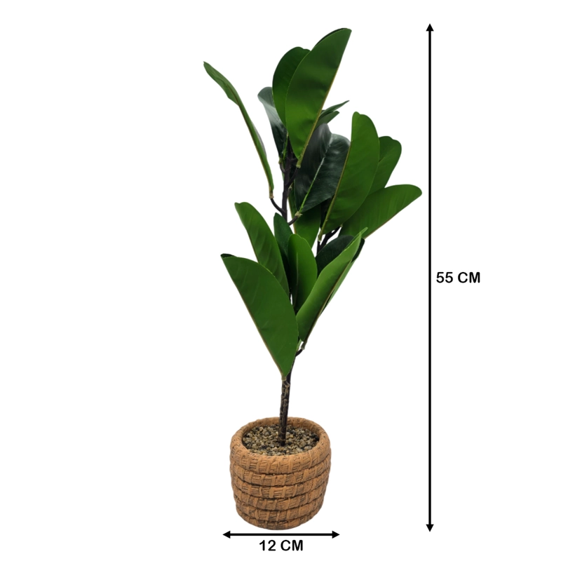 PLANTA ARTIFICIAL MACETERO DE CEMENTO NARANJO HOJAS VERDES - 7