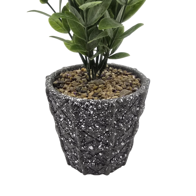 PLANTA ARTIFICIAL LAVANDA MACETERO DE CEMENTO GRIS DISEÑO - 6