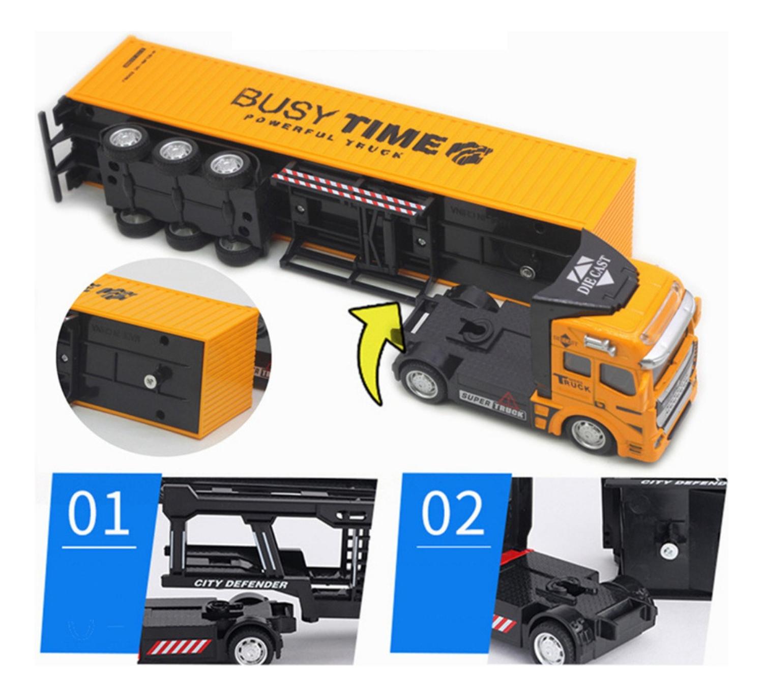 CAMION CONTENEDOR ALEACION 1:48 MODELO COCHE JUGUETE CONTAINER - 3