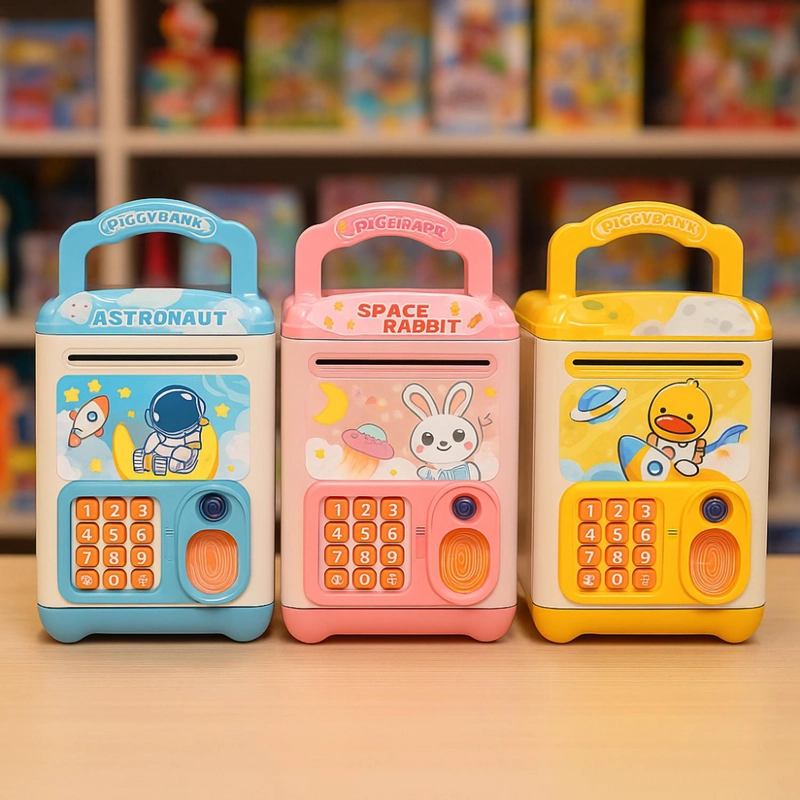 ALCANCIA ELECTRONICA DISEÑOS KAWAII CAJA FUERTE PORTATIL - 4