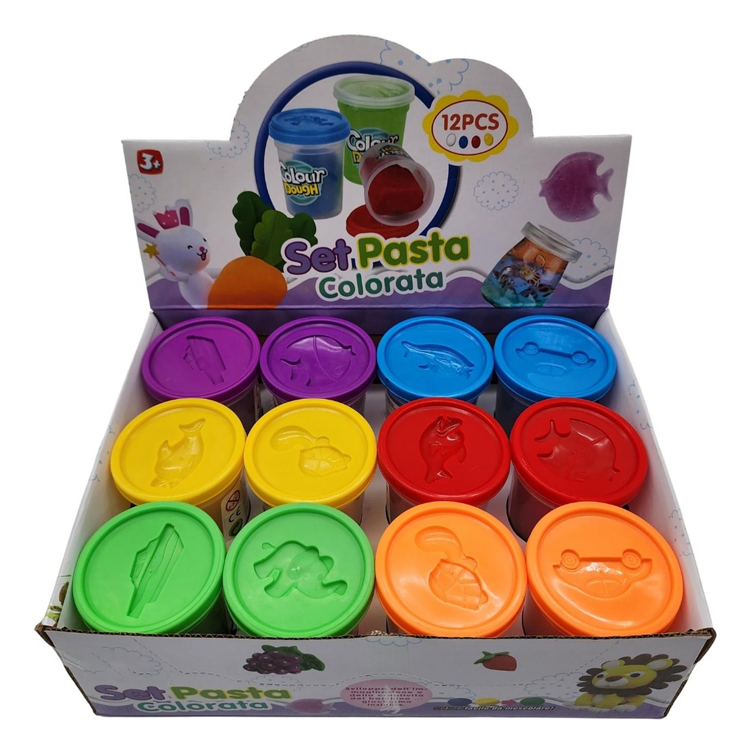 SET DE MASAS CAJA GRANDE 6 COLORES 12 UNIDADES PLASTICINA - 1