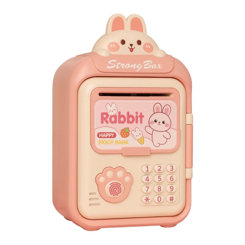 ALCANCIA GATO CAJA FUERTE KAWAII CONTRASEÑA SONIDO Y HUELLA - 1