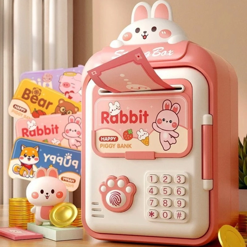 ALCANCIA GATO CAJA FUERTE KAWAII CONTRASEÑA SONIDO Y HUELLA - 3