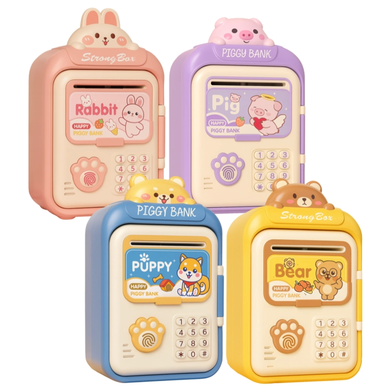 ALCANCIA GATO CAJA FUERTE KAWAII CONTRASEÑA SONIDO Y HUELLA - 5