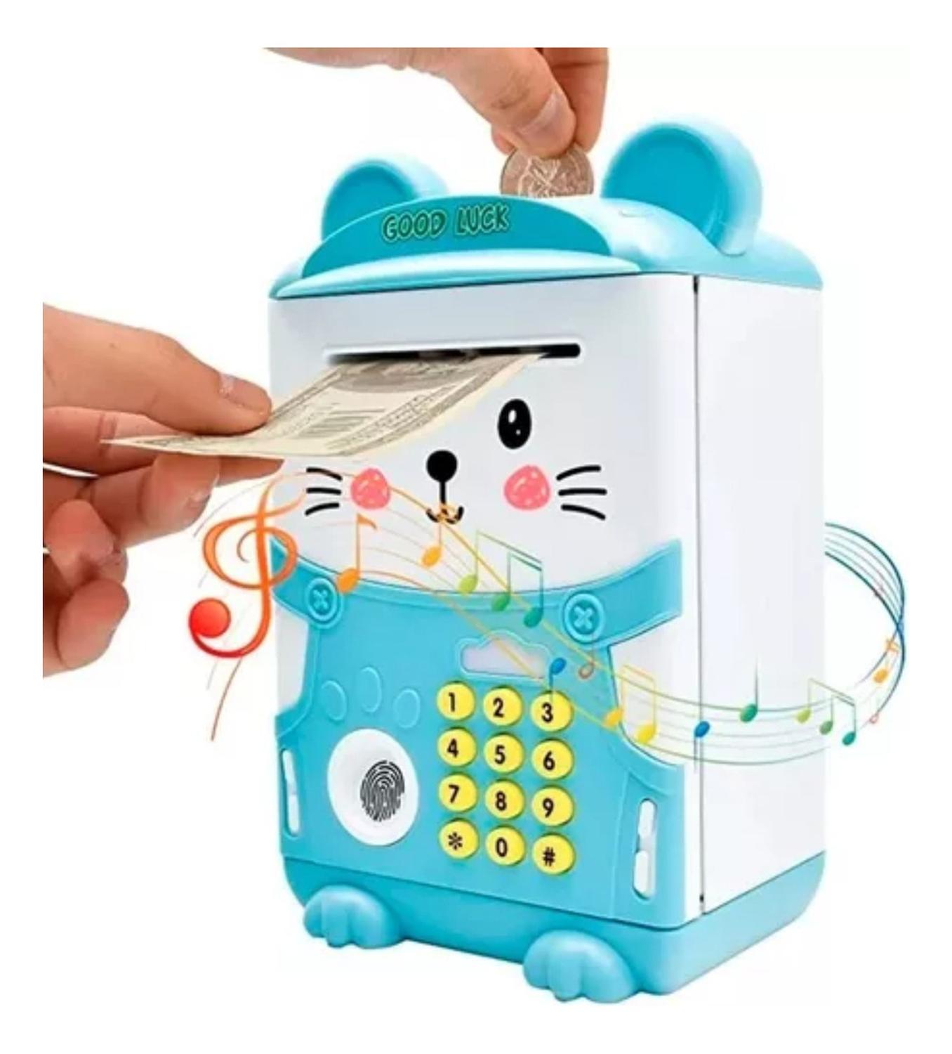 ALCANCIA GATO CAJA FUERTE KAWAII CONTRASEÑA SONIDO Y HUELLA - 6