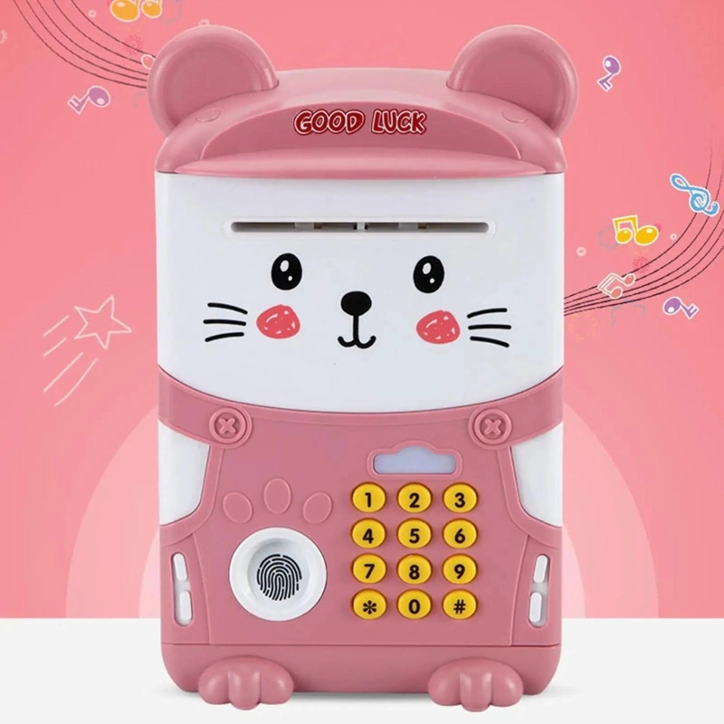 ALCANCIA GATO CAJA FUERTE KAWAII CONTRASEÑA SONIDO Y HUELLA - 7
