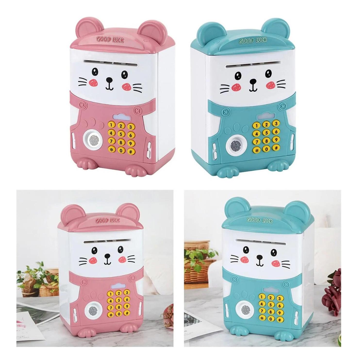 ALCANCIA GATO CAJA FUERTE KAWAII CONTRASEÑA SONIDO Y HUELLA - 9