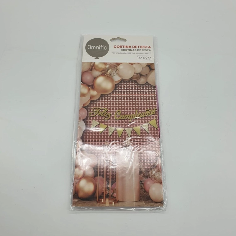 CORTINA METALICA CIRCULOS VARIOS COLORES COTILLON FIESTA ROSE GOLD - 1