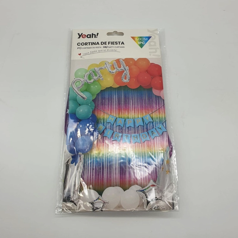 CORTINA METALICA BRILLOS CUMPLEAÑOS COLORES COTILLON TAMAÑO TAMANO UNICO MULTICOLOR - 1