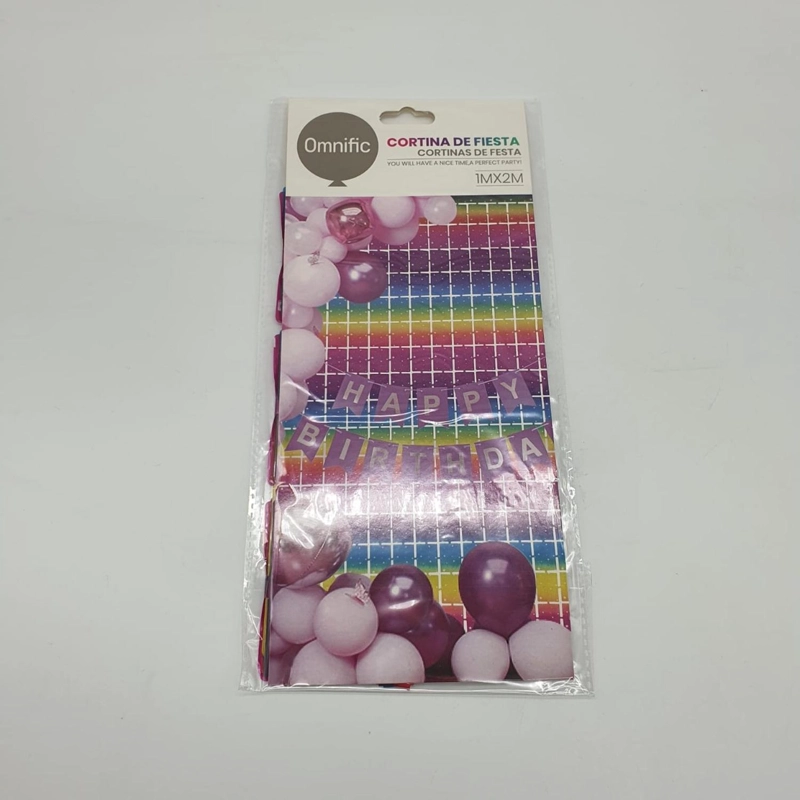CORTINA METALICA CUADROS CON DISEÑO VARIOS COLORES COTILLON MULTICOLOR 4 - 1