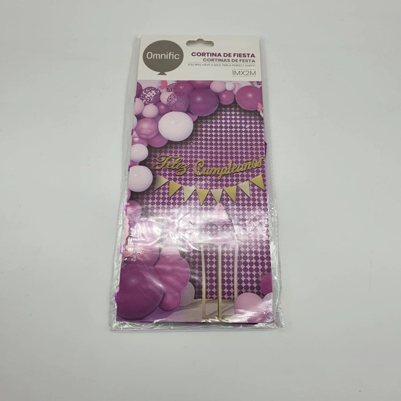 CORTINA METALICA CIRCULOS VARIOS COLORES COTILLON FIESTA ROSADO FUERTE - 1