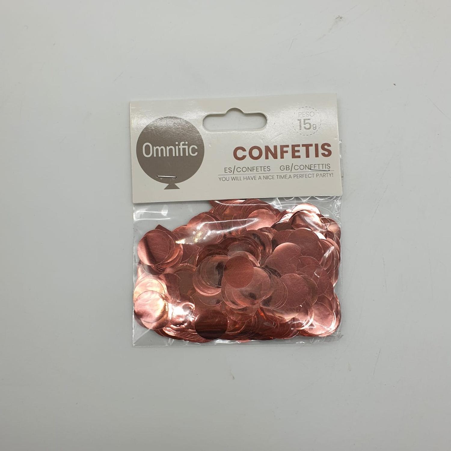 CONFETIS DISEÑO COLORES VARIADOS 30 GRAMOS CUMPLEAÑOS ROSE GOLD - 1