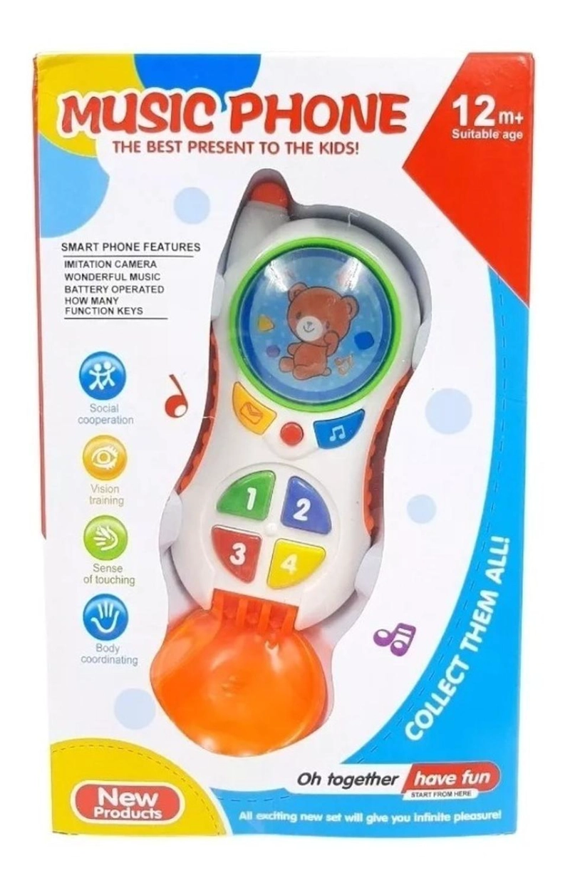 TELE FONO CELULAR BEBE JUGUETE FONO LUZ SONIDOS Y BOTONES - 2