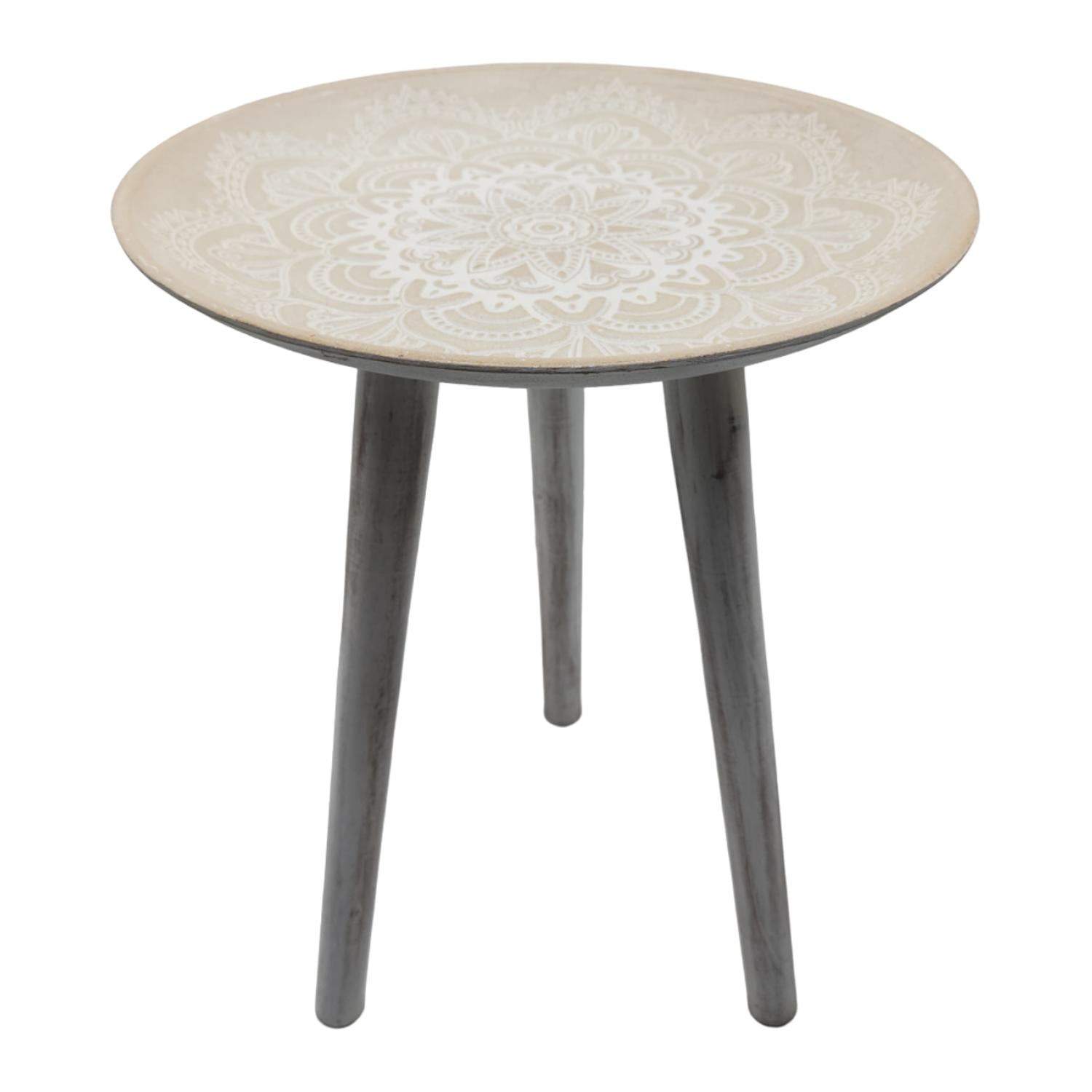 MESA DE CENTRO REDONDA LATERAL LIVING MESA DISEÑO MANDALA - 1