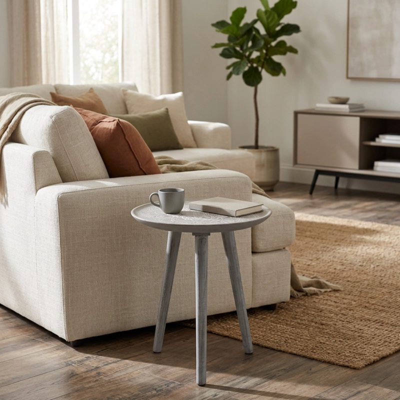 MESA DE CENTRO REDONDA LATERAL LIVING MESA DISEÑO MANDALA - 2