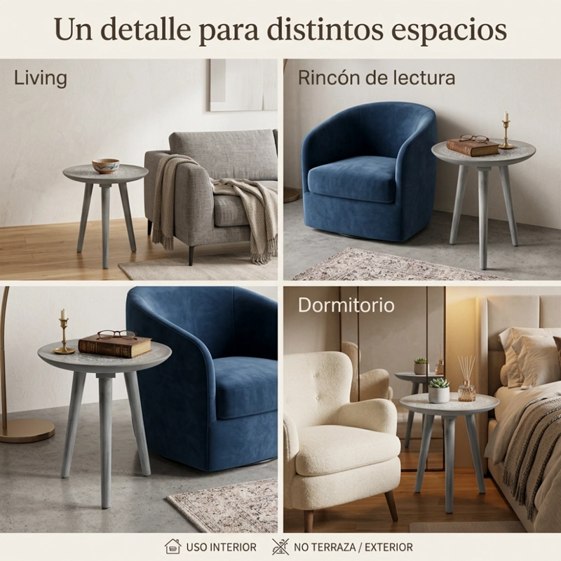 MESA DE CENTRO REDONDA LATERAL LIVING MESA DISEÑO MANDALA - 4