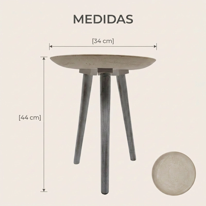 MESA DE CENTRO REDONDA LATERAL LIVING MESA DISEÑO MANDALA - 7