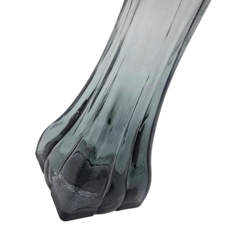 FLORERO DECORATIVO DE VIDRIO TRANSPARENTE BASE OSCURA SIMPLE - 3