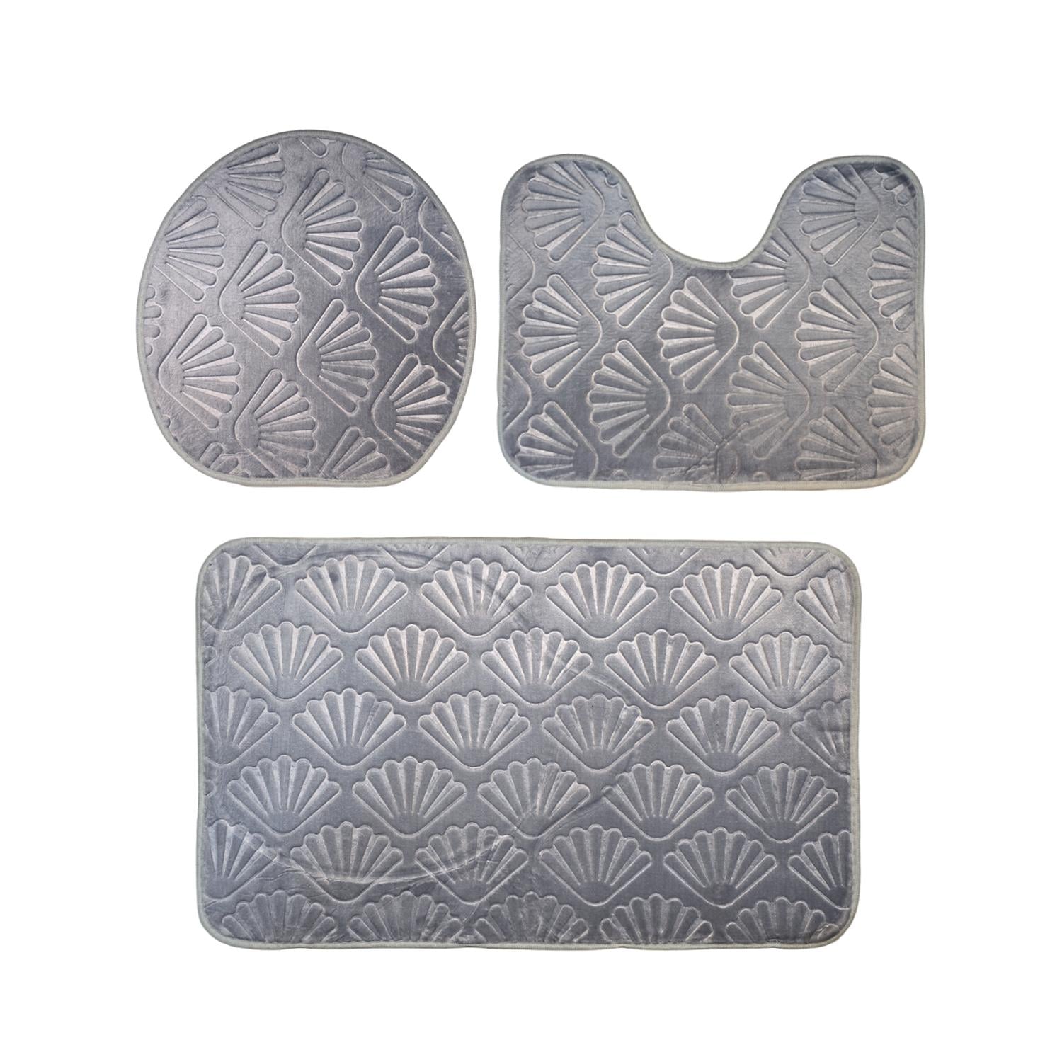 CONJUNTO DE 3 ALFOMBRA DE BAÑO SUAVES ABSORVENTES DISEÑO MAR - 1