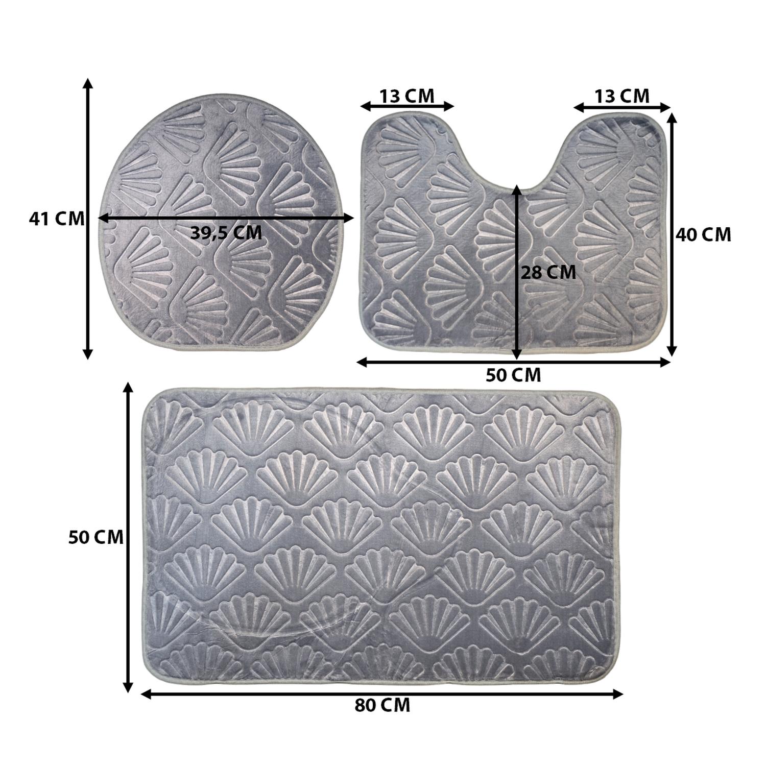 CONJUNTO DE 3 ALFOMBRA DE BAÑO SUAVES ABSORVENTES DISEÑO MAR - 4