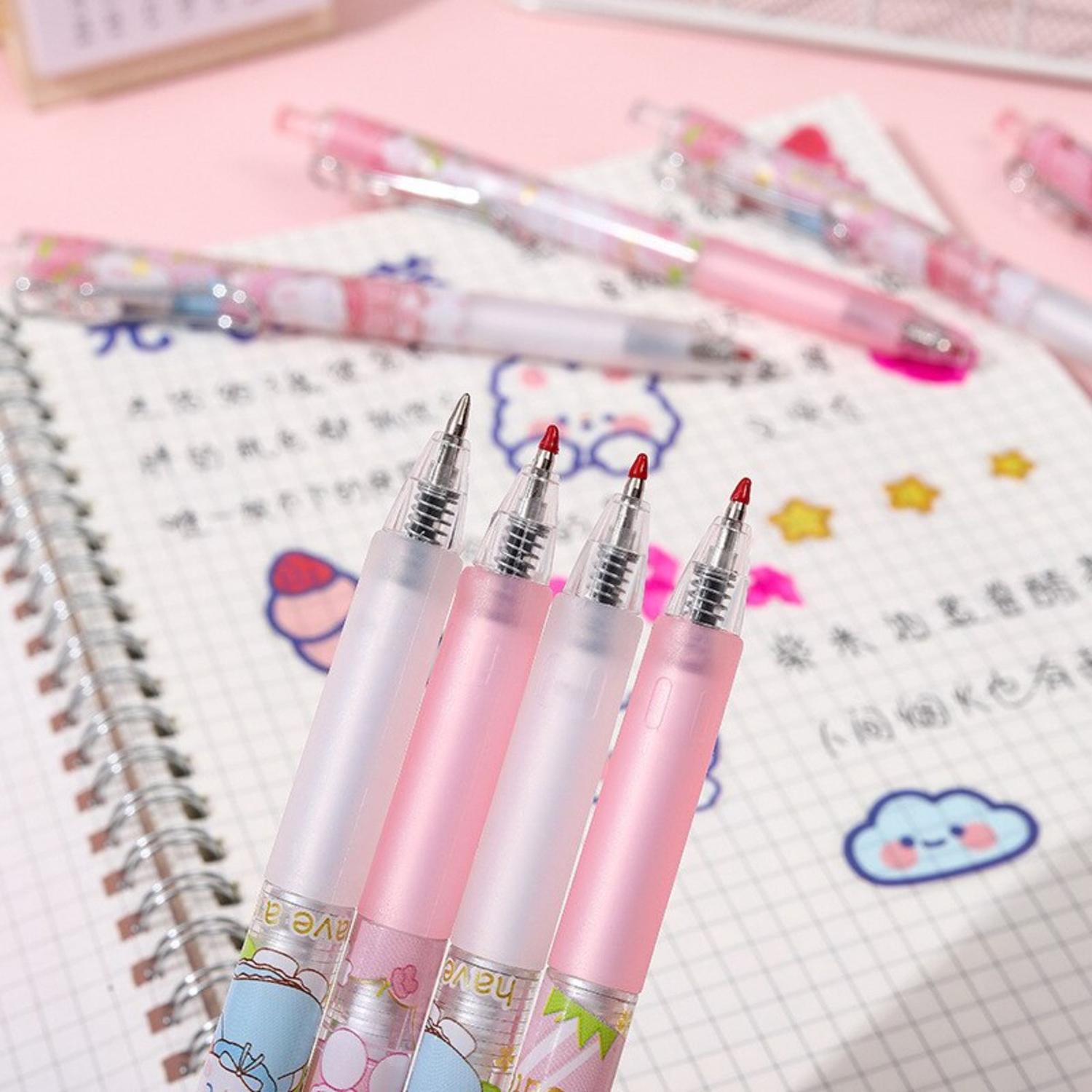 SET 12 BOLIGRAFOS TINTA GEL NEGRO SAKURA RABIT CUTE KAWAII - 4