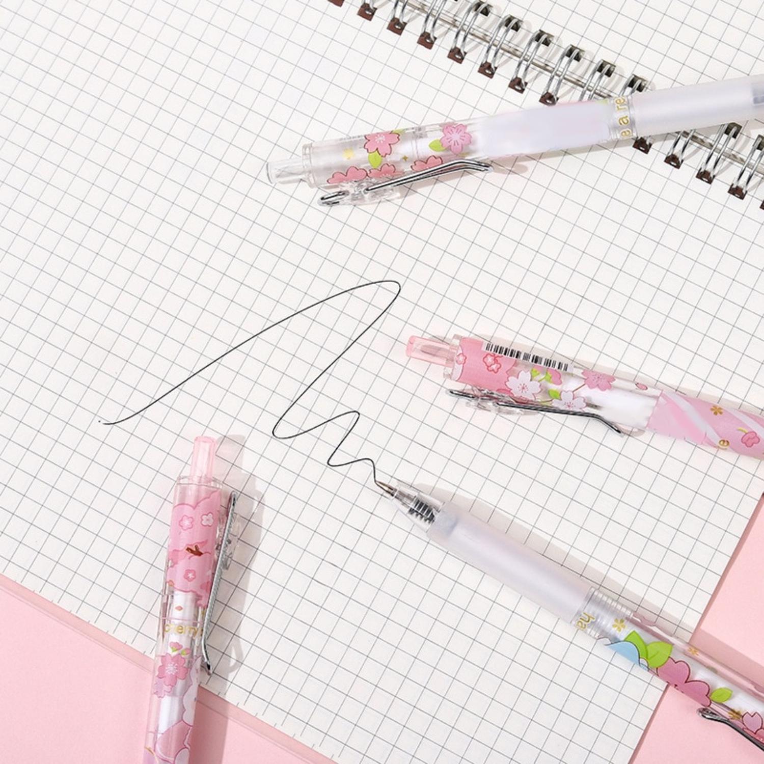 SET 12 BOLIGRAFOS TINTA GEL NEGRO SAKURA RABIT CUTE KAWAII - 5