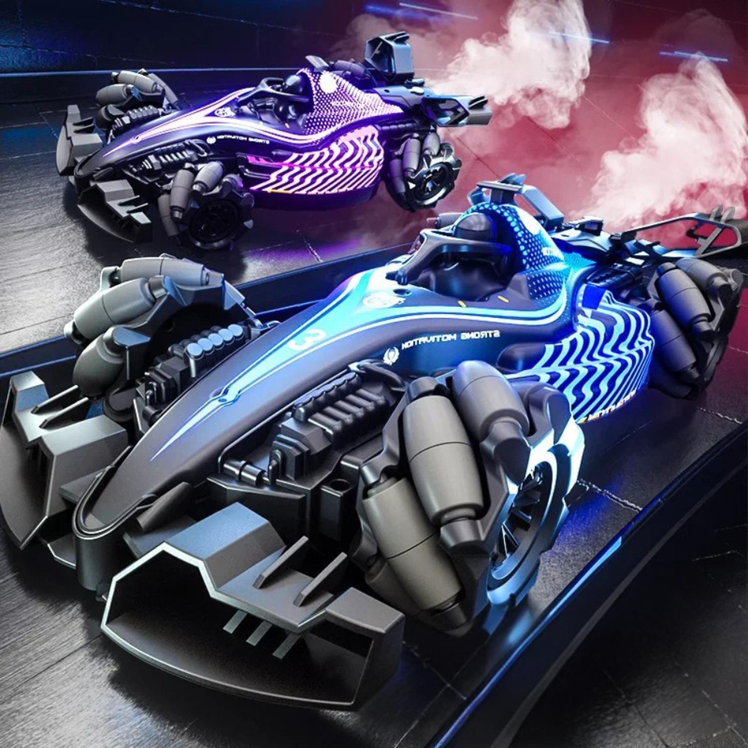 AUTO A CONTROL REMOTO RC F1 CON VAPOR LUZ Y GIROS STUNT CAR - 3