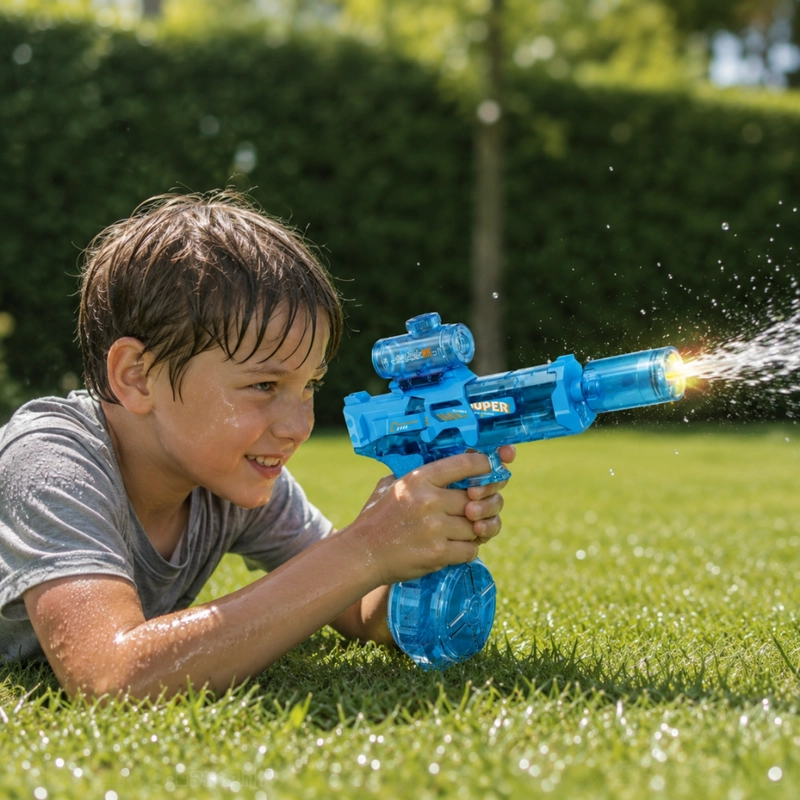 PISTOLA DE AGUA ELECTRICA AUTOMATICA ALTA POTENCIA LUZ LED - 2