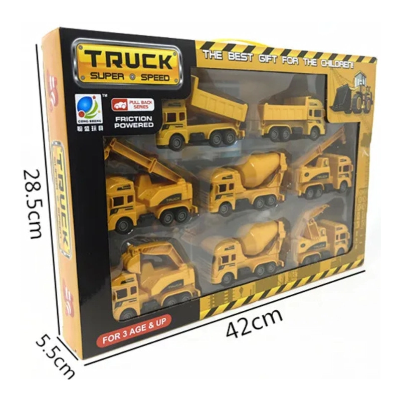 SET 8 CAMIONES DE CONSTRUCCION JUGUETE PARA NIÑOS VEHICULOS - 8