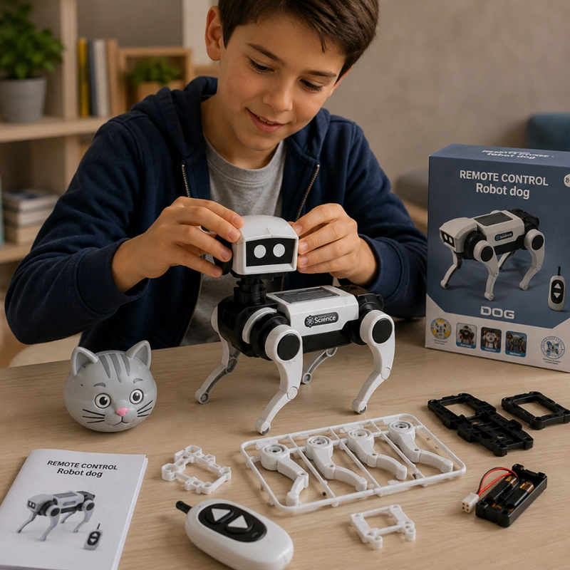 KIT ARMA TU PRIMER PERRO ROBOT RC A CONTROL REMOTO JUGUETE INFANTIL - 6