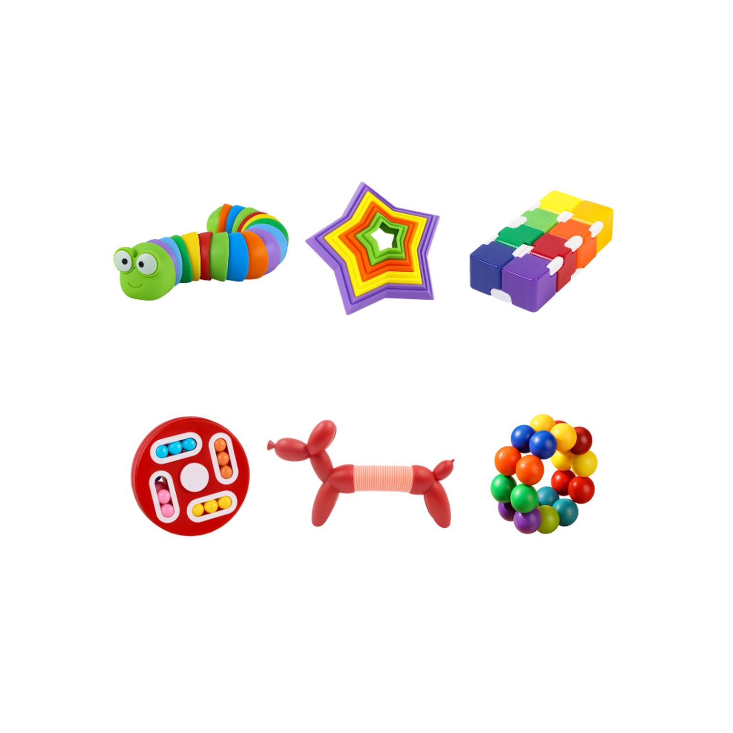 SET DE 6 JUGUETES SENSORIALES EDUCATIVOS ANTIESTRE S NIÑOS - 2