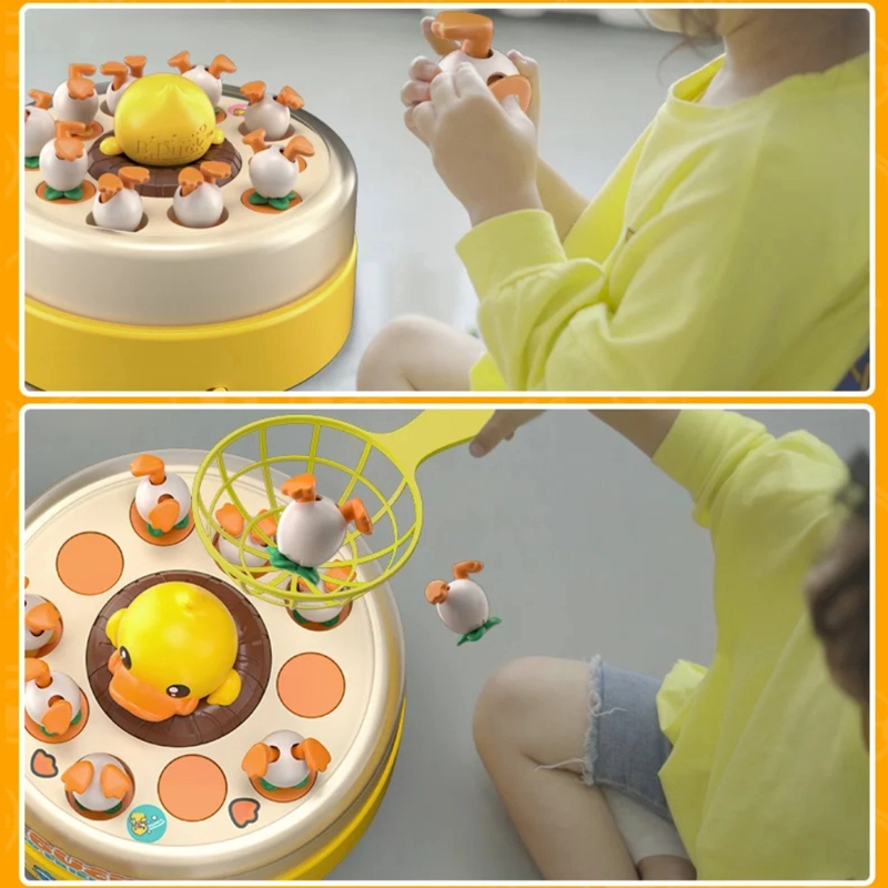 JUEGO DE MESA CAPTURA PATITOS SALTADOR INFANTIL GIRATORIO - 6