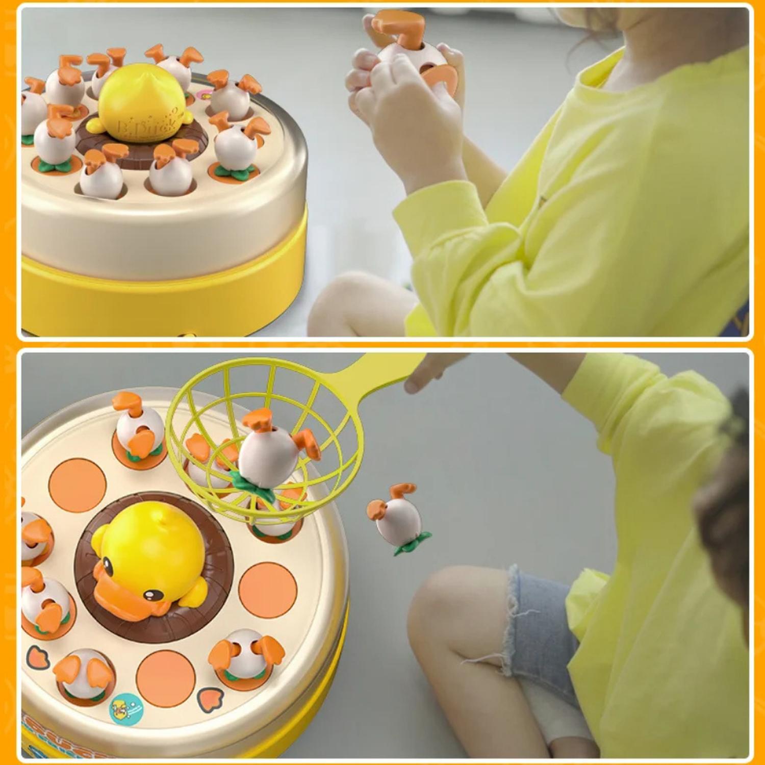 JUEGO DE MESA CAPTURA PATITOS SALTADOR INFANTIL GIRATORIO - 6